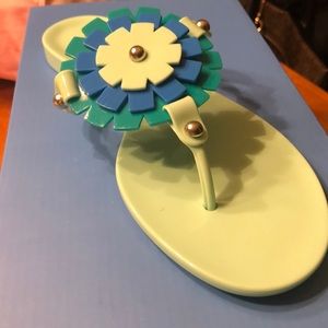 Jack Rogers Bella jelly mint blue green silver